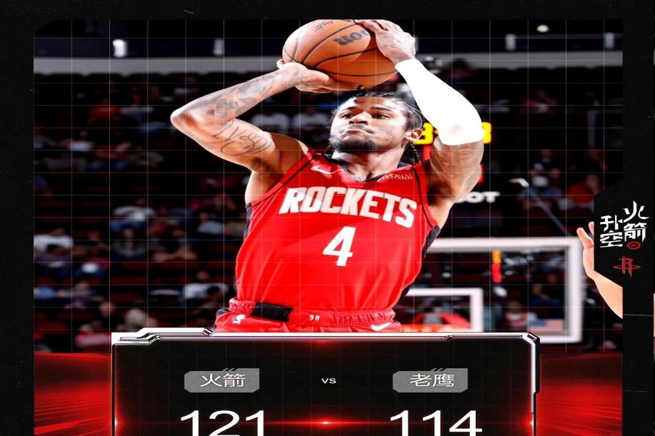 火箭再胜老鹰,豪取十连胜 火箭再胜老鹰,豪取十连胜